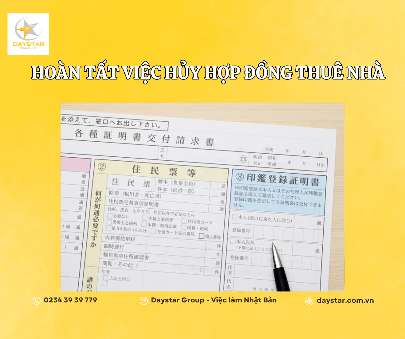 Thực tập sinh phải Hủy hợp đồng thuê nhà