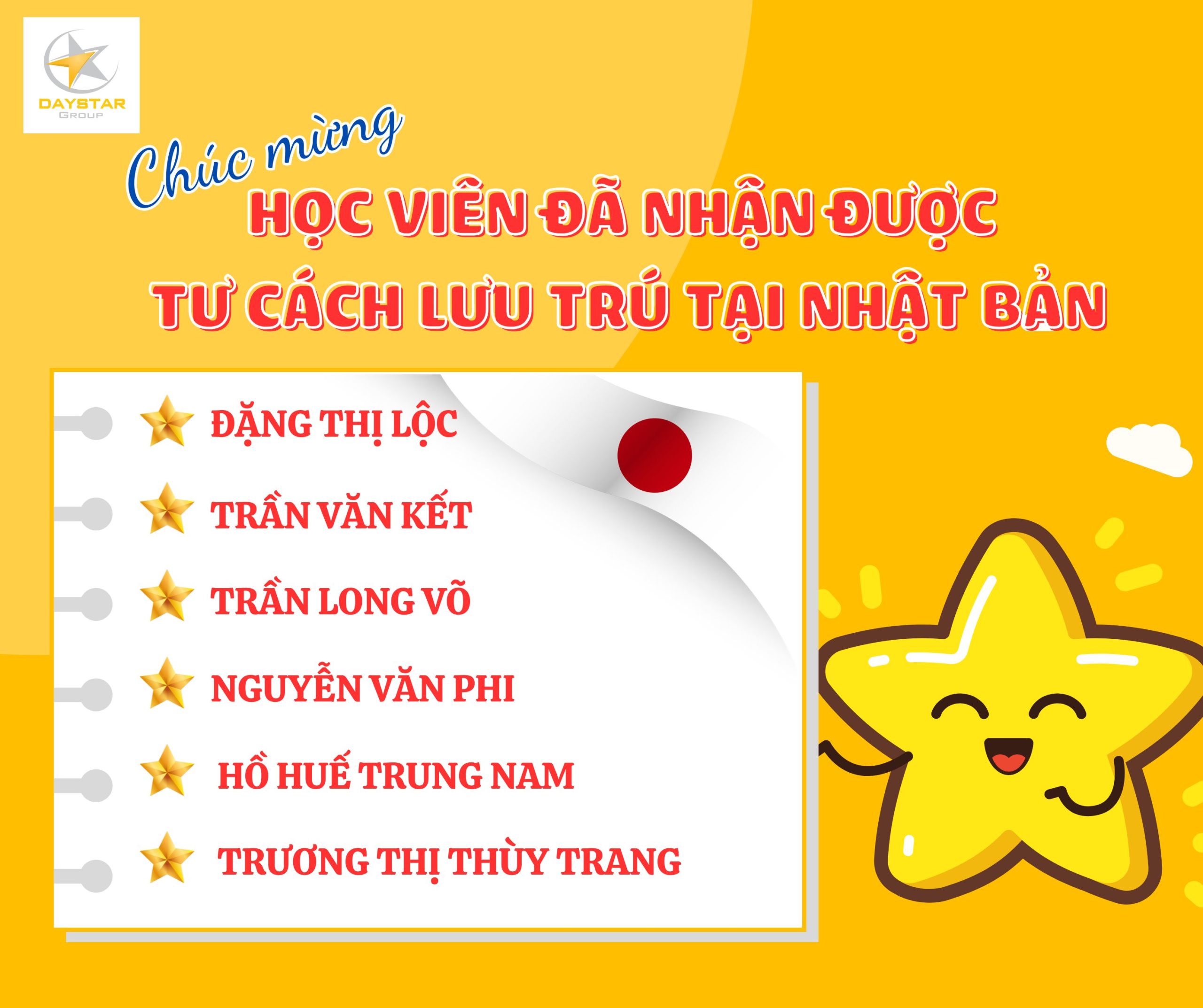 Chúc mừng 6 bạn học viên Daystar đã nhận được Coe 