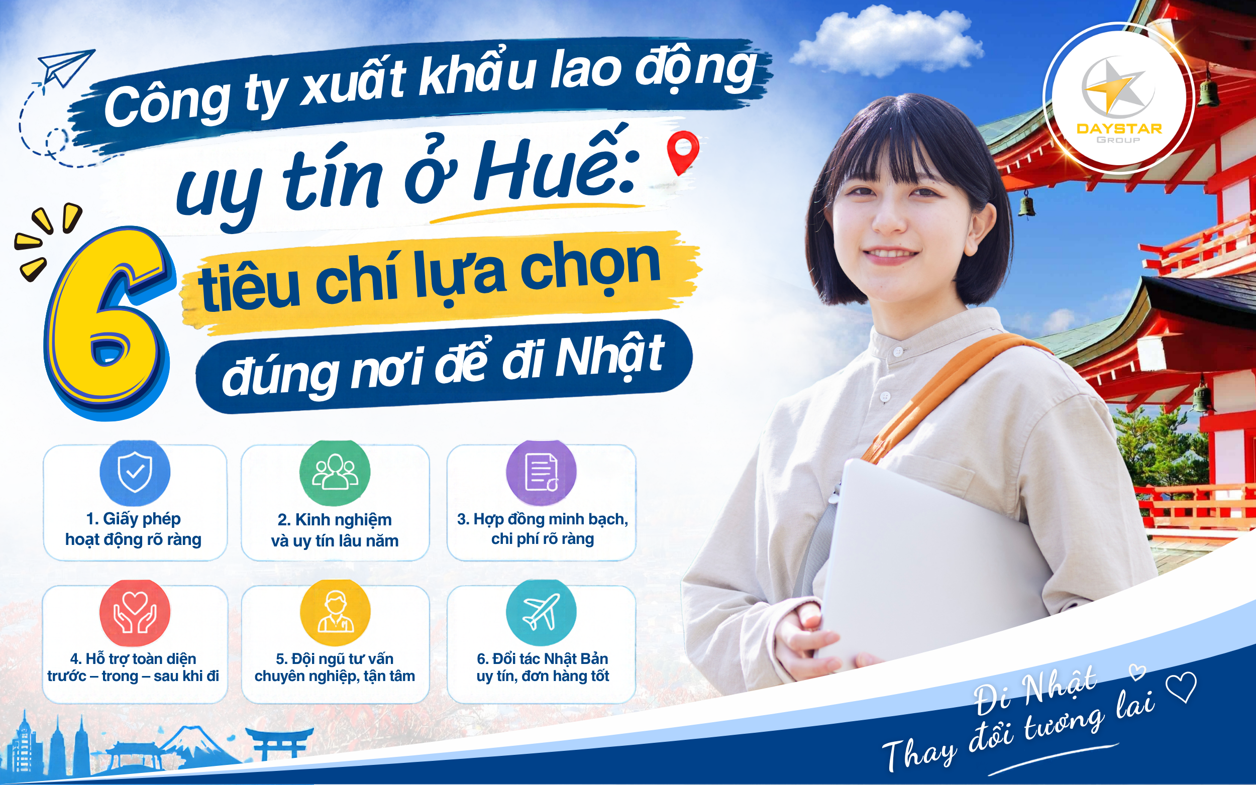 Công ty xuất khẩu lao động uy tín ở Huế: 6 tiêu chí chọn đúng nơi để đi Nhật